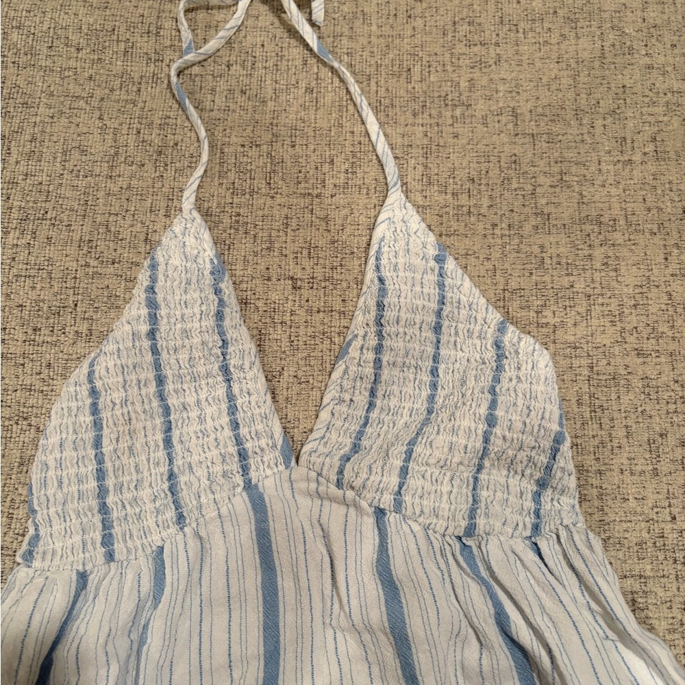 Cotton On Light Blue and White Top